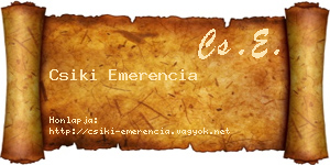 Csiki Emerencia névjegykártya