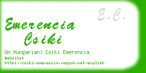 emerencia csiki business card